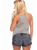 Racer Back Hi Sides Crop Tank Top Grey