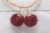 Wine Fuzzy Dangle Earrings