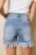 Fringe Hem Denim Shorts