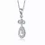 Collette Z Sterling Silver with Rhodium Plated Clear Round Cubic Zirconia Infinity with Pear Drop Pendant Necklace