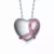 Collette Z Sterling Silver Two Tone and Pink Cubic Zirconia Heart Necklace