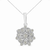 .925 Sterling Silver 1/4carat Total Diamond Weight Diamond Floral Cluster Pendant Necklace