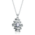 Collette Z Sterling Silver Clear and Light Blue Cubic Zirconia Solitaire Necklace