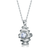 Collette Z Sterling Silver Clear and Light Blue Cubic Zirconia Solitaire Necklace