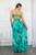 Pleated Cut Out Chiffon Maxi Dress