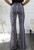 Blue Floral Bouquet Print Bell Bottoms