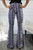 Blue Floral Bouquet Print Bell Bottoms
