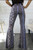 Blue Floral Bouquet Print Bell Bottoms