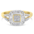10K Yellow Gold Round and Baguette Cut Diamond Ballerina Ring (1/2 cttw, I-J Color, SI2-I1 Clarity)