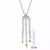 Collette Z Sterling Silver Gold Plated Clear Cubic Zirconia Gold and Yellow Cubic Zirconia Dangling Pendant Necklace