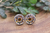 Beautiful Sunflower || 12mm Glass Stud Earrings
