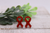 Red Glitter Awareness Ribbon || Stud Earrings 
