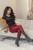 The Lager Zip Leggings Burgundy