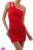 Red Fitted dress with double strap one shoulder
