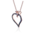 Collette Z Rose-plated Sterling Silver Black Cubic Zirconia Double Heart Necklace