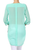 Sheer buttoned three-quarter sleeve top with a hi-lo hem
