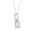 AGS Certified 14 Karat White Gold 1/3 Carat Total Weight Diamond Oval 18" Pendent Necklace (H-I Color, VS1-VS2 Clarity)