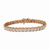 Rose-Plated Sterling Silver 2.00 carat Total Diamond Weight Diamond Tennis Bracelet