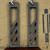Iron Earth Stain Small Handmade Wooden Earrings - Long & Skinny Cut Out Geometri
