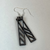 Iron Earth Stain Small Handmade Wooden Earrings - Long & Skinny Cut Out Geometri