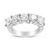 14K White Gold 3.0 Cttw Lab Grown Diamond Shared Prong Set 5 Stone Anniversary Band Ring (F-G Color, VS2-SI1 Clarity)