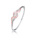 Collette Z Sterling Silver and Rose Gold Overlay Cubic Zirconia Twist Bracelet