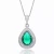 Collette Z Sterling Silver Green Cubic Zirconia Pear Pendant Necklace