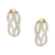 10 Karat Yellow and White Gold 1/4  Carat Total Diamond Weight Diamond Double Infinity Hoop Earrings 