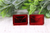 Red Mirrored Love Letter Stud Earrings