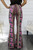 Pink Flowers Print Bell Bottoms