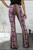 Pink Flowers Print Bell Bottoms