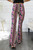 Pink Flowers Print Bell Bottoms