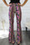Pink Flowers Print Bell Bottoms