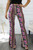 Pink Flowers Print Bell Bottoms