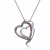 Collette Z Sterling Silver Cubic Zirconia Double Heart Necklace