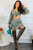 Dazzling Floral Skirt Set Teal