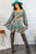 Dazzling Floral Skirt Set Teal