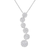 14 Karat White Gold 1 Carat Total Diamond Weight Diamond Cluster Journey Pendant Necklace 