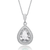 Collette Z Sterling Silver Clear Cubic Zirconia Pear Pendant Necklace