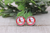 St Louis Cardinals Baseball Circle || 12mm Glass Stud Earrings