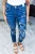 Bright Outfit Blue Patched Destroyed Skinny Jeans
