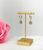 Twisted Hoop & Pave Pendant Stud Earrings 