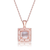 Collette Z Rose Goldplated Sterling Silver Cubic Zirconia Square Necklace