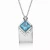 Collette Z Sterling Silver White Cubic Zirconia Rhodium Plating Clear and Blue Cubic Zirconia Pendant