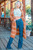 Fuzzy Stripe Cardigan Sweater with Pockets Rust