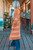 Fuzzy Stripe Cardigan Sweater with Pockets Rust