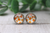 Fall Leaves on White | Glass Stud Earrings | Hypoallergenic