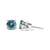 14K Gold 1/2 Cttw Aqua Blue Diamond Screw-Back 4-Prong Classic Stud Earrings (Color Treated, I2-I3)
