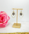 Brushed Gold & Football Pendant Earrings 