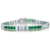 Collette Z Sterling Silver Green and Clear Cubic Zirocnia Skinny Bracelet